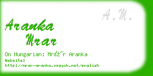 aranka mrar business card